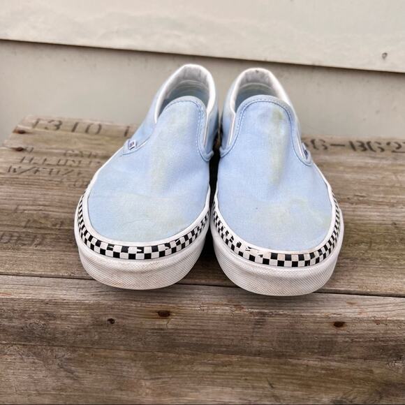 Vans Classic Slip On Check Foxing pale blue sneakers M8/W9.5 - Picture 5 of 8